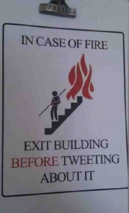 Funny sign about Tweeting