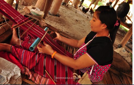 woman weaving loom backstrap1