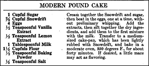 Recipe for Modern Pound Cake