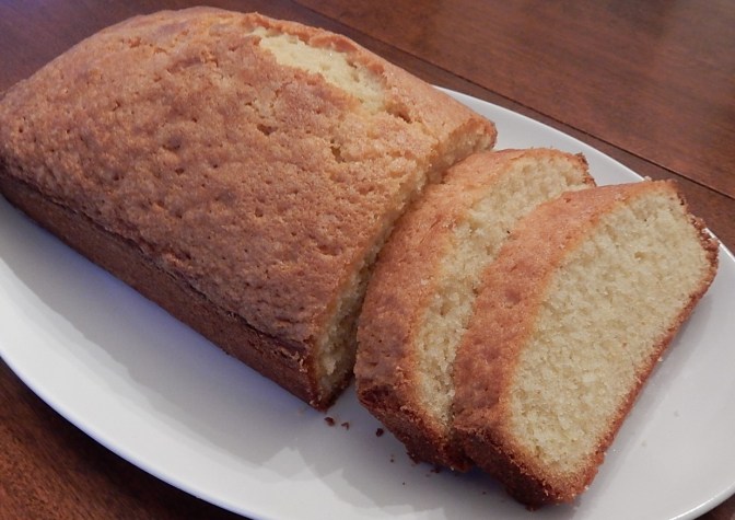 sliced pound cake on plate