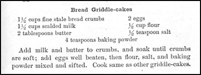 Recipe for Bread Griddlecakes